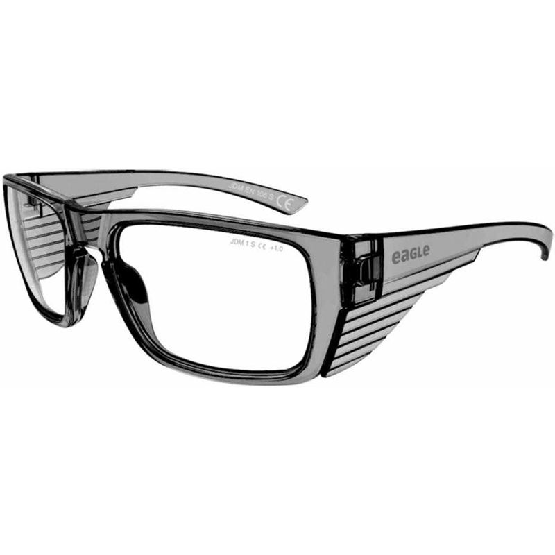 Soporte con gafas en la tienda de óptica la mano de una mujer elige gafas