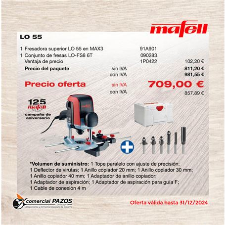 Fresadora superior LO 55 - 1P0422 - Promoción Mafell