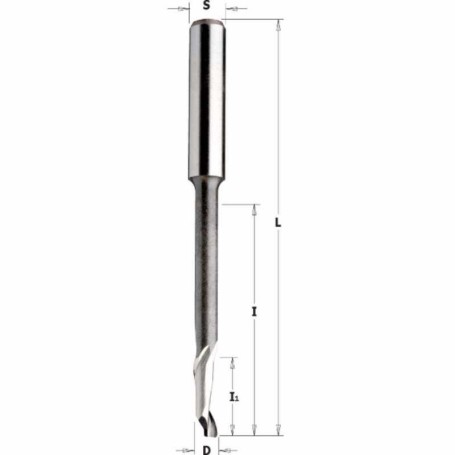Fresa helicoidal z1 pos. HSS para ALU/PVC D:5x18/35x80 S:8 DX CMT
