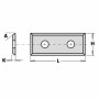 Cuchilla HW-HC 4 cortes 35° 39.5x9x1.5 CMT