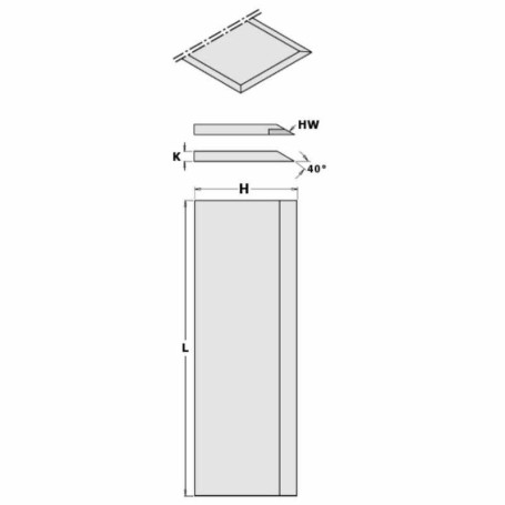 Juego de 2 cuchillas SP 180x30x3 para cepilladora CMT