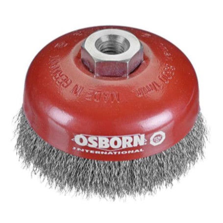 Tazas alambre ondulado - Tuerca M14 (Para amoladora angular 150-180-230) Cepillo de 125 mm Osborn