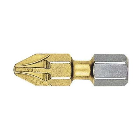 WITTE 28445 - Punta Pozidriv BITFLEX TIN guía 1/4 corta (PZ1x25)