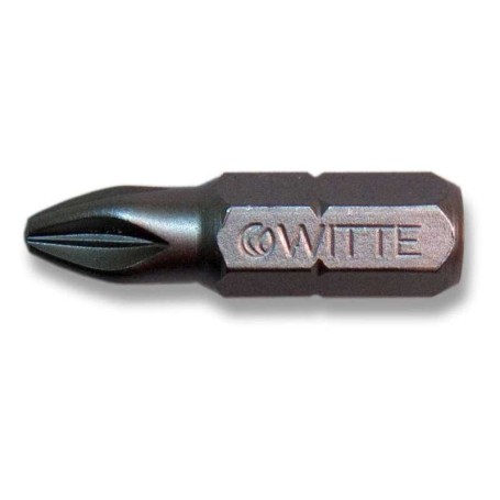 WITTE 28511 - Punta Pozidriv INOX guía 1/4 corta (PZ1x25)