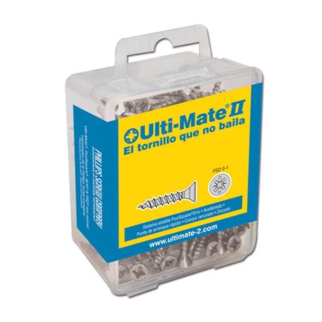 ULTI-MATE II B30025L - Tornillo de alto rendimiento Zincado en caja L de 100 uds (3,0x25mm)