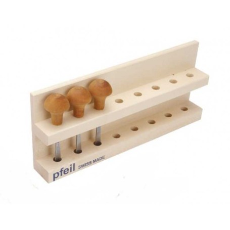Expositor de madera para 8 gubias de grabado (vacío) Pfeil