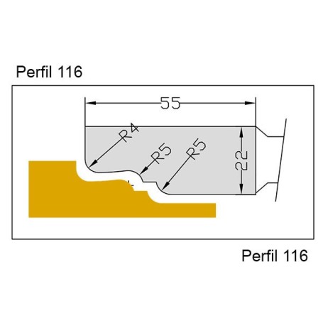 FRESA PLAFONES Z-4 Diametro 210 m/m EJE 50 m/m Calidad MD Perfil 113 Joansa