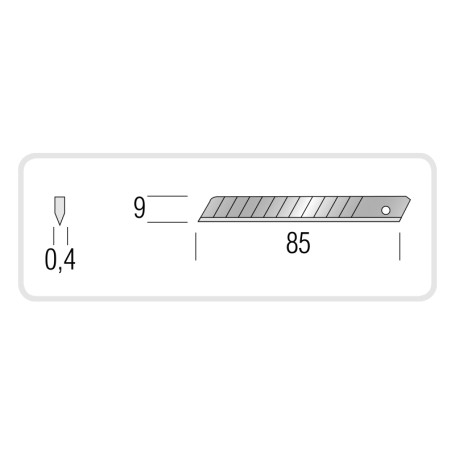 HOJAS RECAMBIO CUTTER PEQUEÑO 85 X 9 MM - 49031 - Metrica