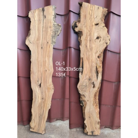 Madera de OLIVO ESPAÑOL fresado y calibrado 1400x330x50 mm