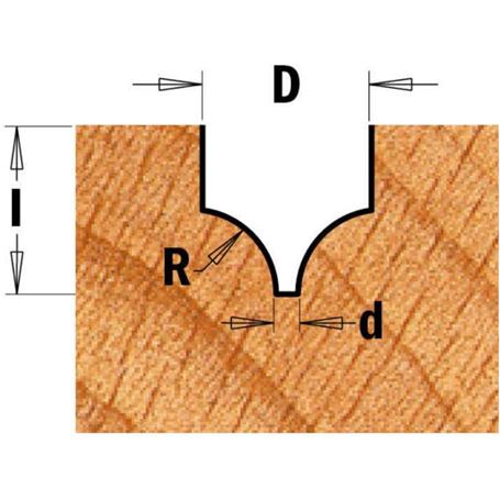 Fresa para Madera Radio Concavo Con Copiador, Referencia 1671