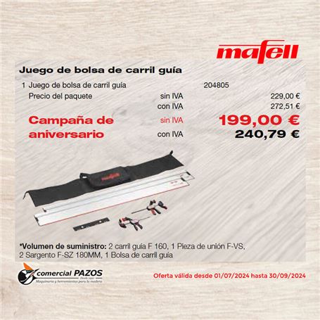 Mafell-204805-Juego-de-bolsa-de-carril-guia-2-x-F-160-F-VS-2-x-F-SZ-100MM-promo-2403