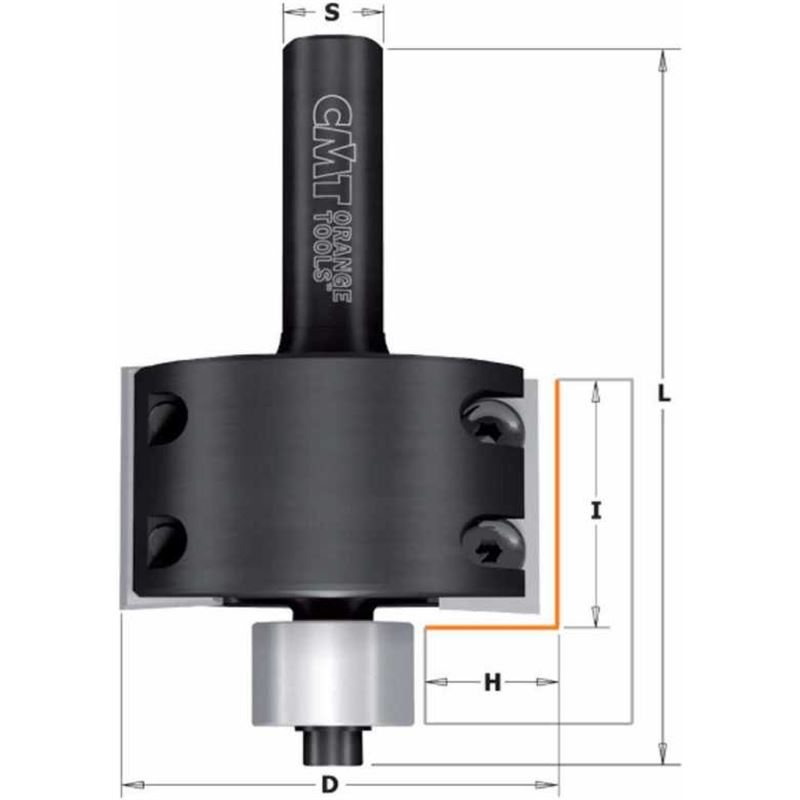 Fresa para rebajes hasta 12 mm. con mango de 12 -  www.