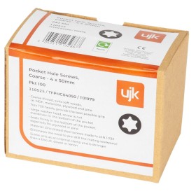 Tornillos para orificios ocultos UJK, gruesos, 4 x 50 mm, paquete de 100 110525 Axminster