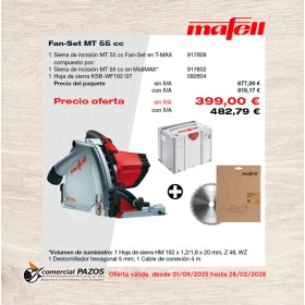 Sierra de incisión MT 55 cc Fan-Set en T-MAX - 917609 - Promoción Mafell