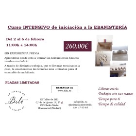 Curso INTENSIVO de iniciación a la EBANISTERÍA - El Taller de Bilú (Madrid)