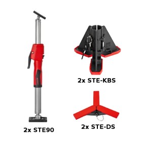Juego de 2 puntales de expansión, 2 soportes de montaje y 2 soportes superiores STE90-SET Bessey