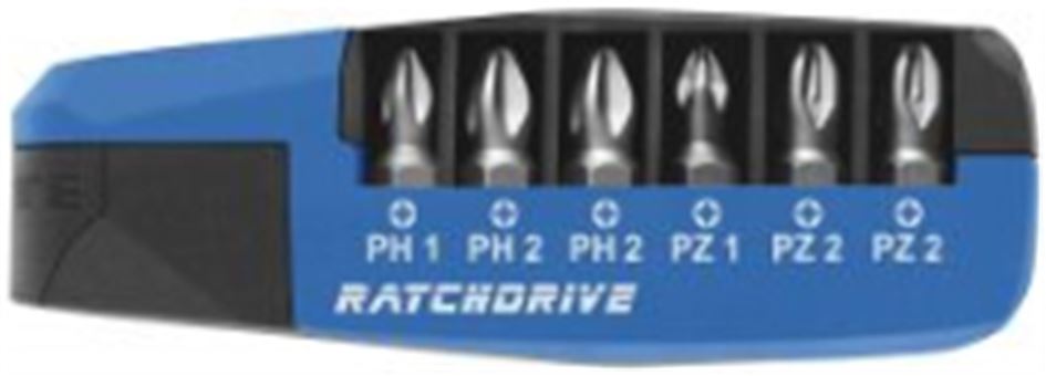 Caja de puntas con carraca RATCHDRIVE