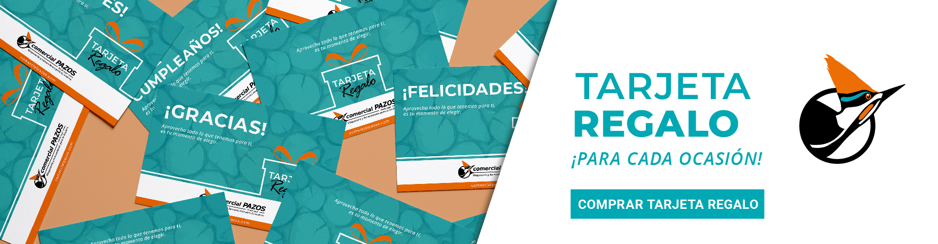 Comercial Pazos tarjetas regalo banner header